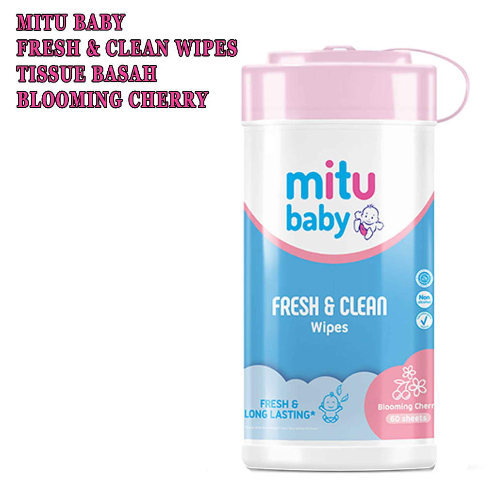 Mitu * Mitu baby * Fresh &amp; clean Wipers * bloming cherry 60 sheets