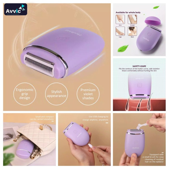 AVVIC Body Hair Trimmer Alat Pencukur Bulu Kaki Tangan Lengan Ketiak Mini Lady Shaver Rechargeable