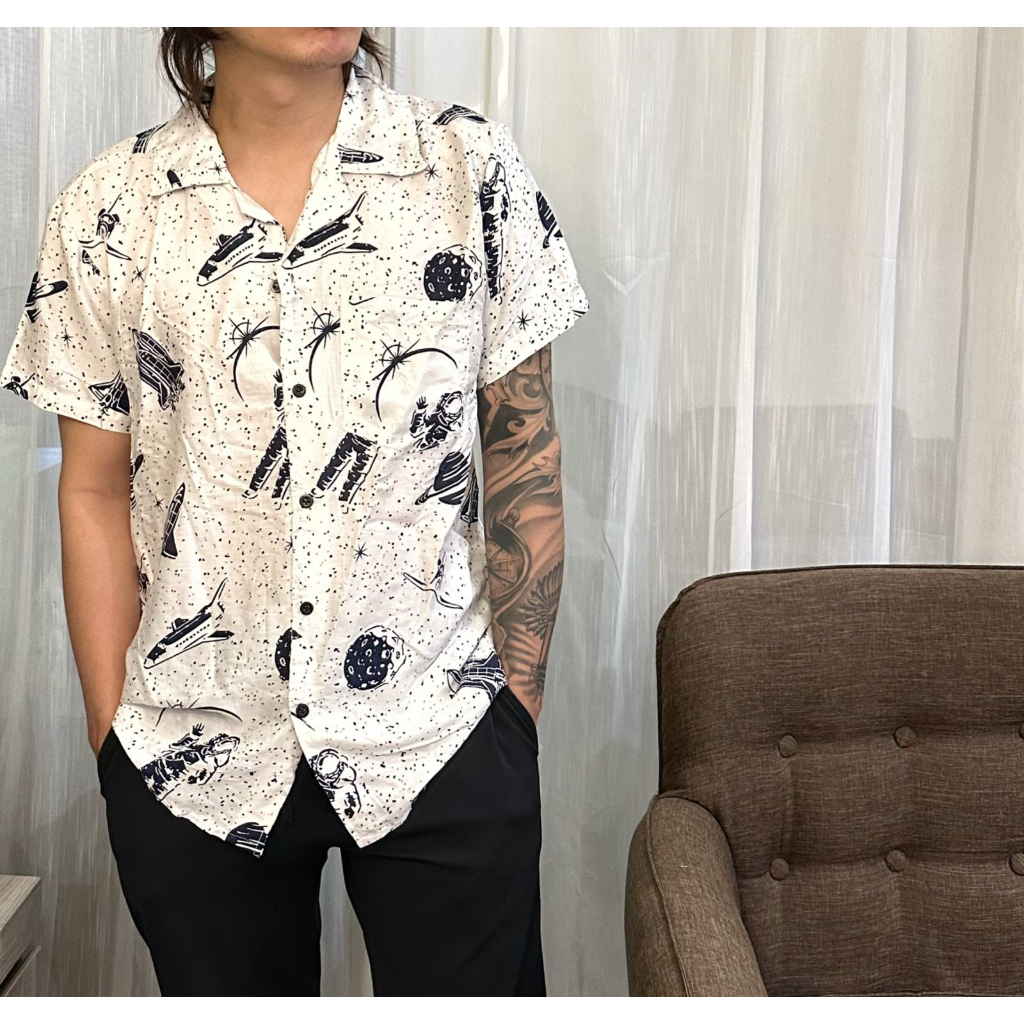 kemeja distro kemeja pria ASTRONOT katun rayon amarilo ready size M L XL