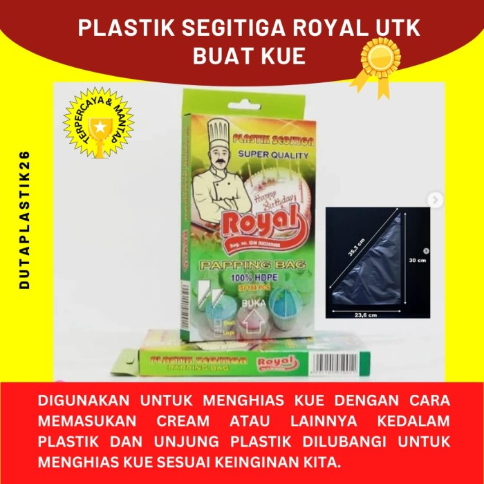 Plastik Segitiga Royal Untuk Buat Kue