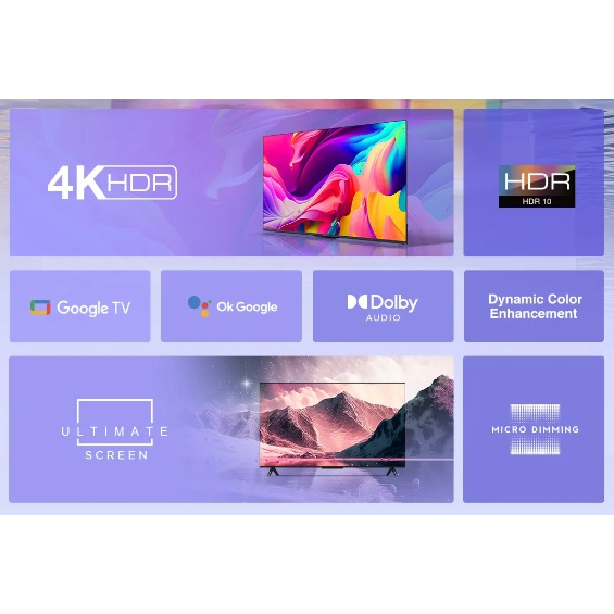 TCL 55A28 55 inch Google TV  4K UHD HDR 10 Dolby Audio Google Assistant  Netflix Youtube GARANSI RESMI