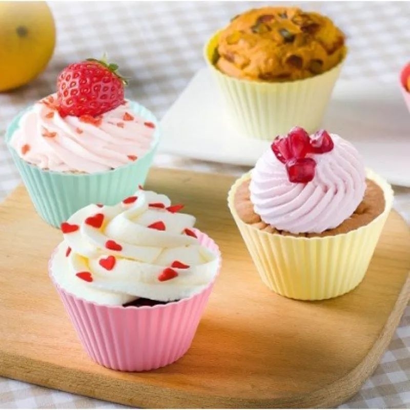 MH80CETAKAN PUDING KUE SILIKON/CETAKAN KUE CUP CAKE/CETAKAN KUE SILIKON MUFFIN/KUE CUPCAKE SILIKON BULAT/CETAKAN KUE SILIKON MUFFIN CUP CAKE BULAT SERBAGUNA