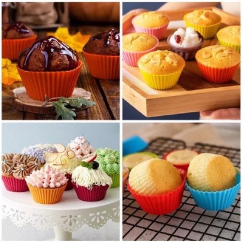 MH80CETAKAN PUDING KUE SILIKON/CETAKAN KUE CUP CAKE/CETAKAN KUE SILIKON MUFFIN/KUE CUPCAKE SILIKON BULAT/CETAKAN KUE SILIKON MUFFIN CUP CAKE BULAT SERBAGUNA