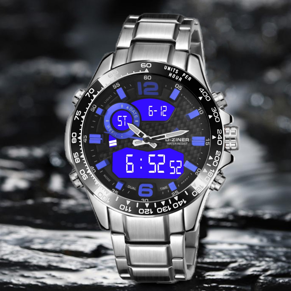 JAM TANGAN PRIA DZINER 8306 ORIGINAL FULL STAINLESS