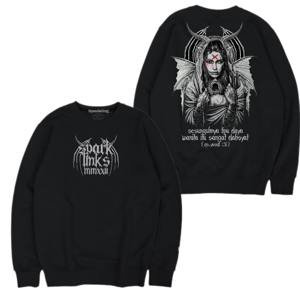 Sparklinks Sweater Satanic Dark Quotes 8 Black Crewneck