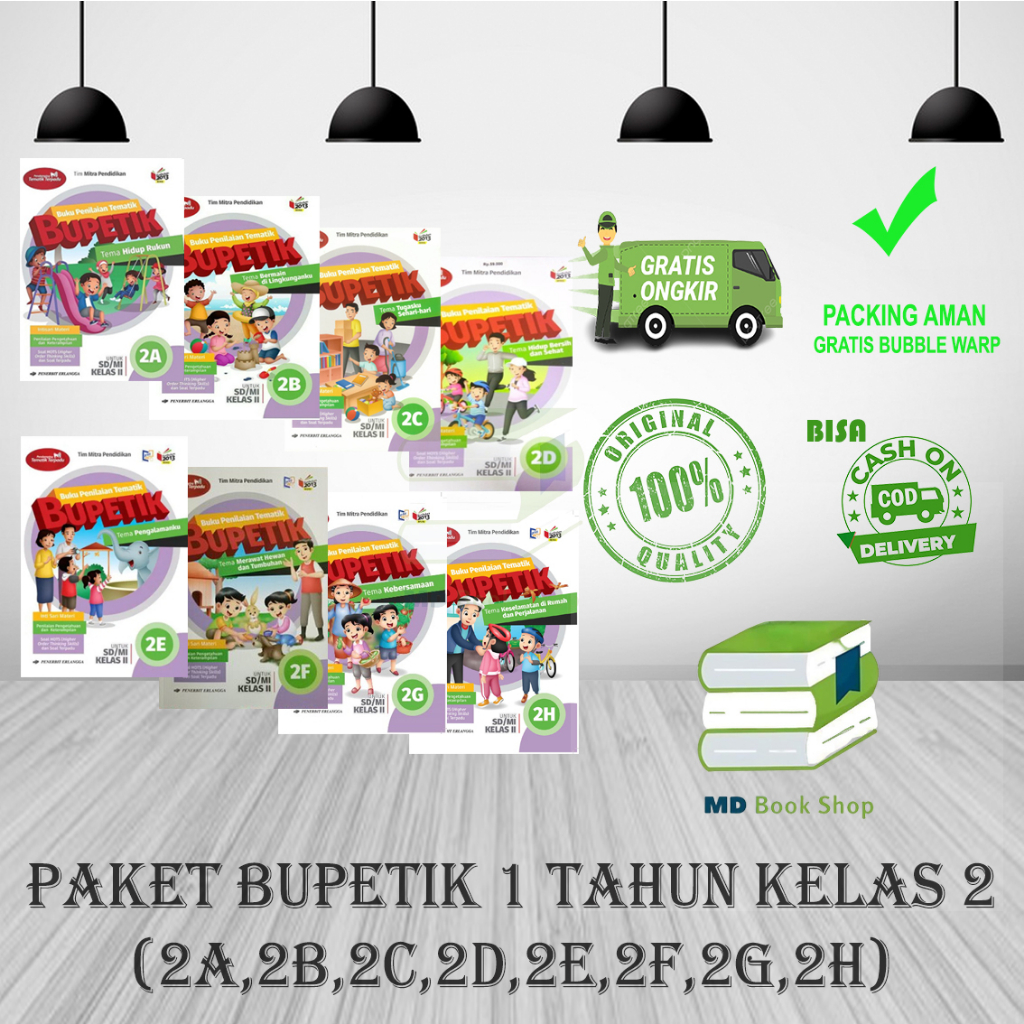 BEST SELLER ORIGINAL PAKET BUPETIK 1 TAHUN KELAS 2 SD/MI K13N ERLANGGA