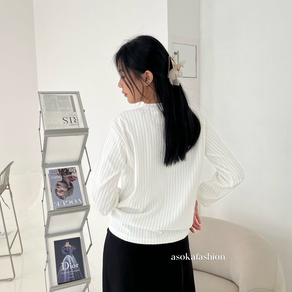 ASOKA Zura Top 288 - Kaos Oneck Knit Tebal - Women Top Long Sleeve