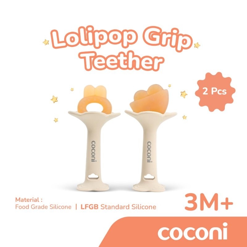 Coconi Lolipop Grip Teether / Gigitan Anak Bayi isi 2pcs