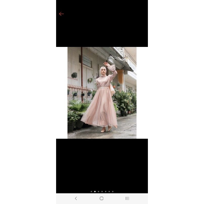 (PRELOVED) Dress Brukat Mocca