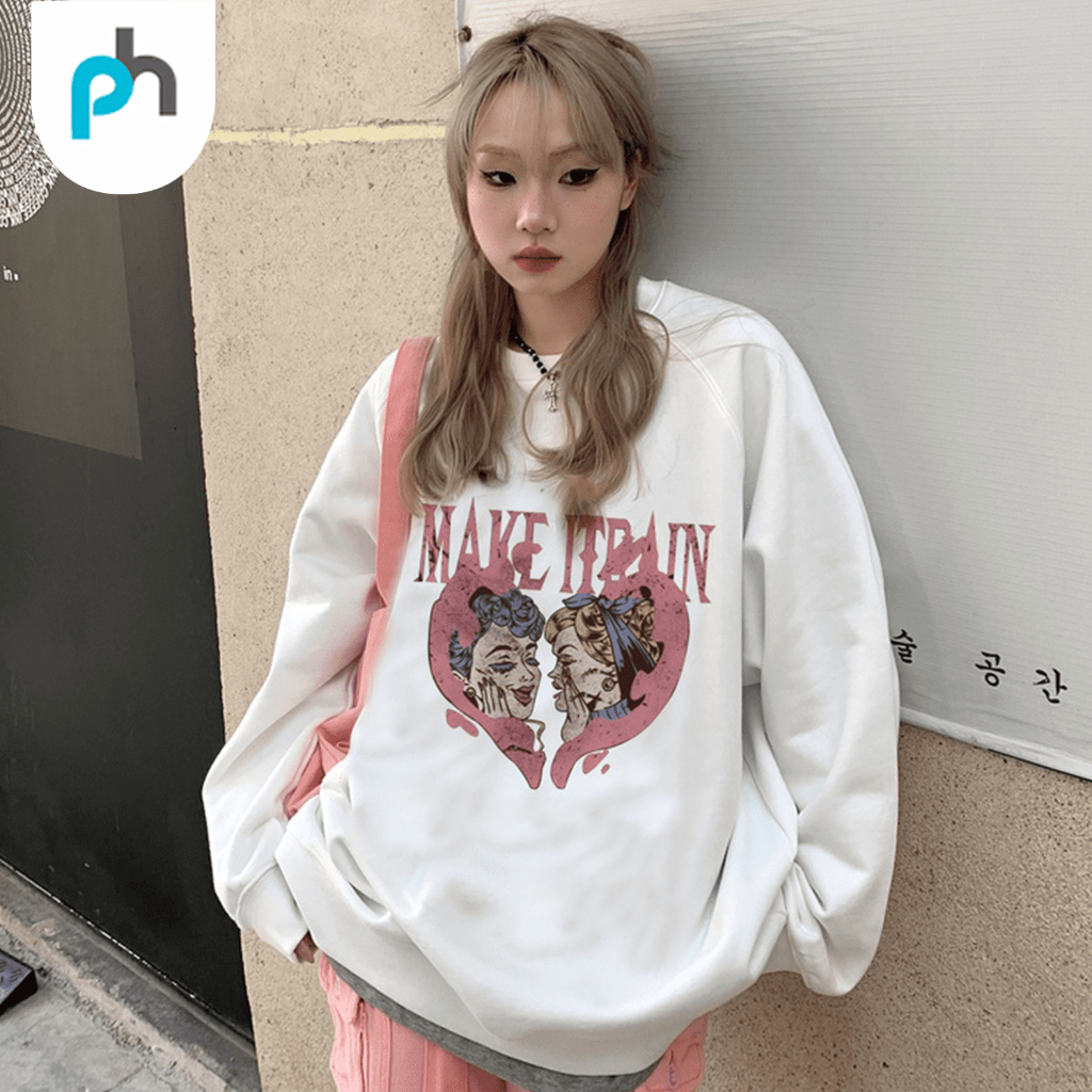 PABRIKHOODIE - BASIC SWEATER MAKE IT RAIN M - XXL (SABLON) {PRIA &amp; WANITA}