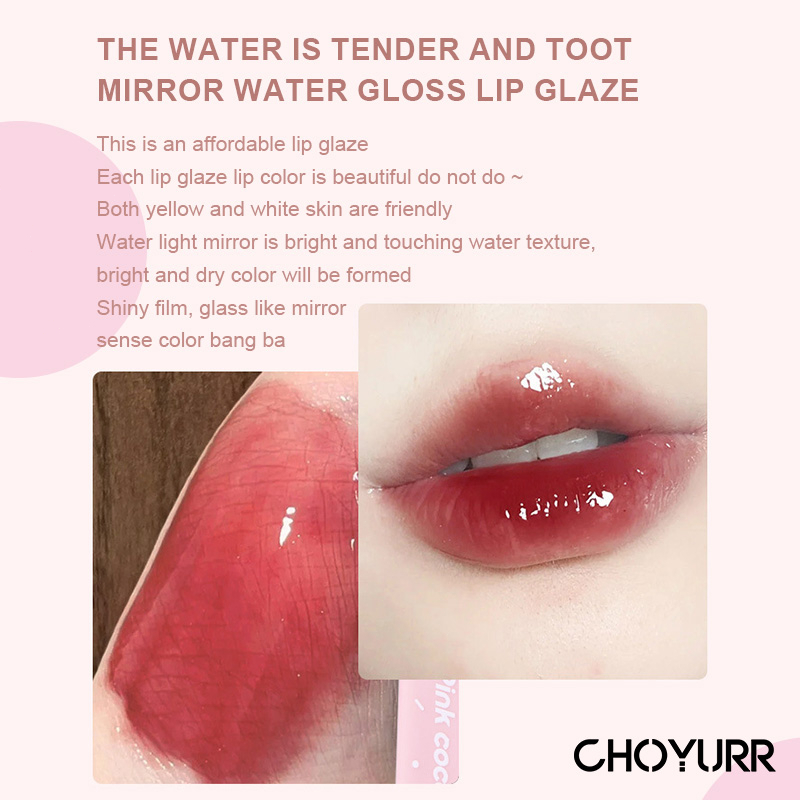 【COD】Pink Coco Lip Tint Lipcream Toot Soft Glossy Mirror Lipstik Ringan Tahan Lama-CH