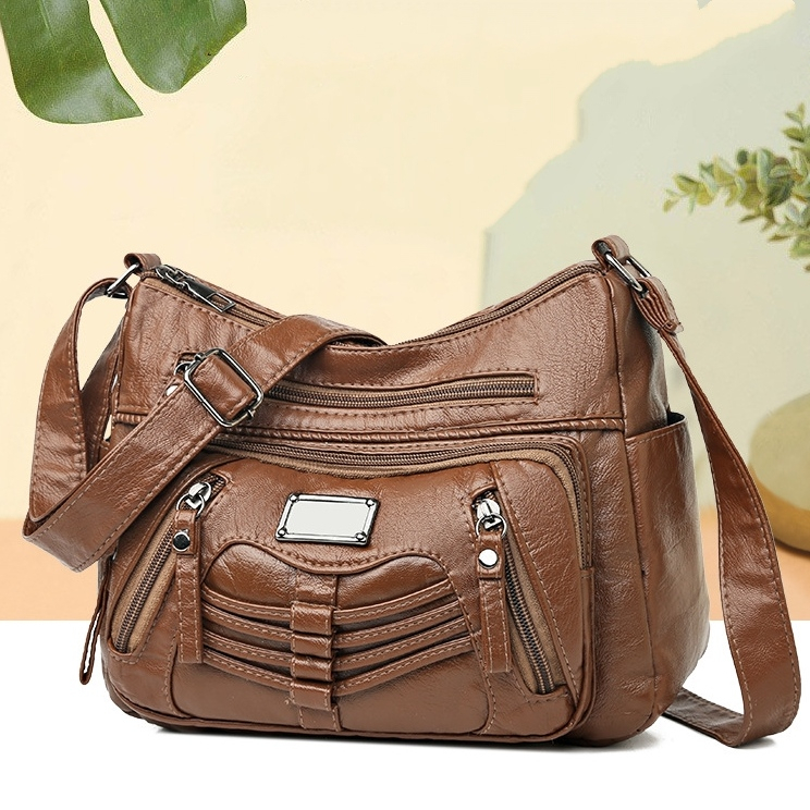 HANAMI Tas Selempang Wanita Kulit Premium Korea Coklat Crowley TA803B7 Shoulder Bahu Sling Bag Branded Batam Cewek Kekinian Remaja Murah Fashion Terbaru