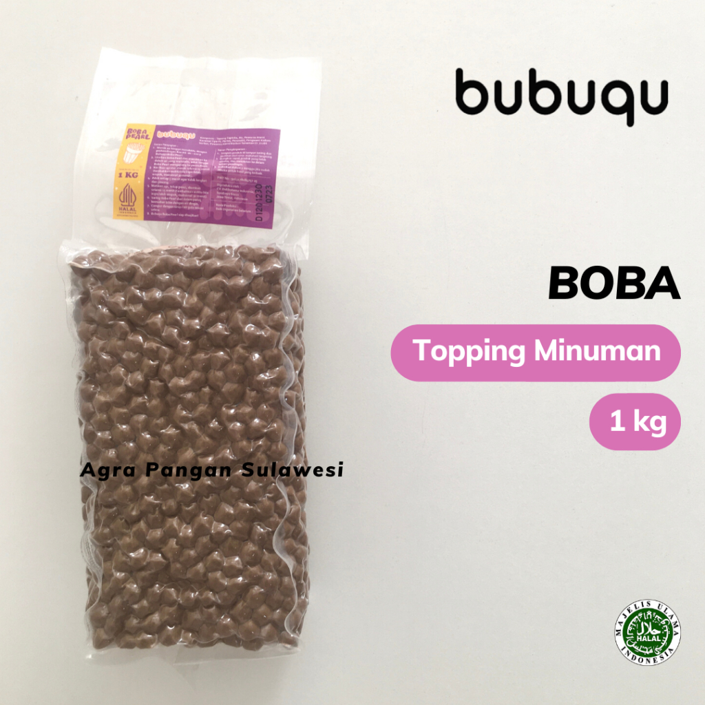 BOBA Pearl Bubble Tapioca BUBUQU Topping Minuman Tapioka Mutiara 1kg