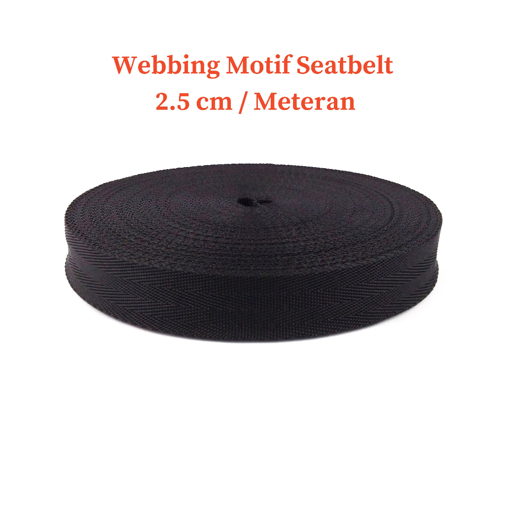 Tali Webbing / Bisban Tas Motif Seatbelt 2.5 cm Meteran