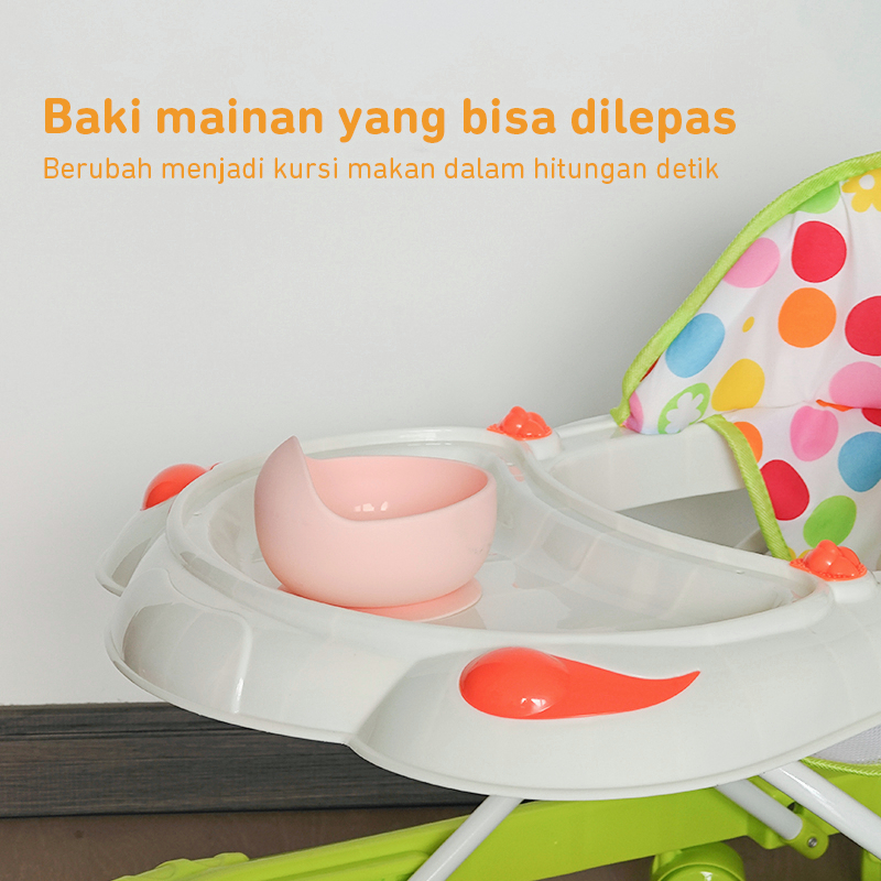 DADAWARD Baby Walker Milefo Musik Dorongan Mainan Bola+Pegangan Kupu2 Dorongan Roda 7pc