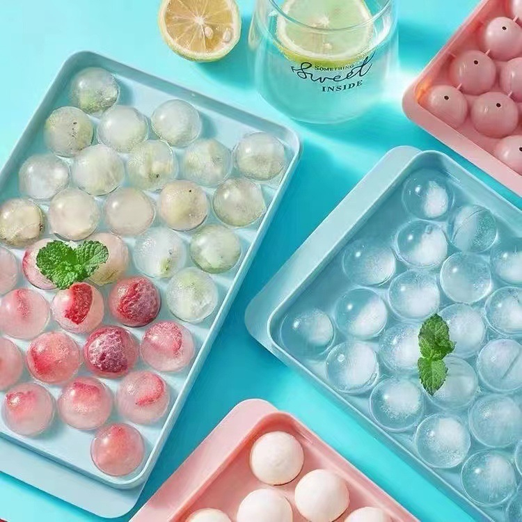 Cetakan Es Batu Bulat Cetakan Puding Jelly Bulat Sekat Cetak 33 Grid Ice Cube Tray Mold