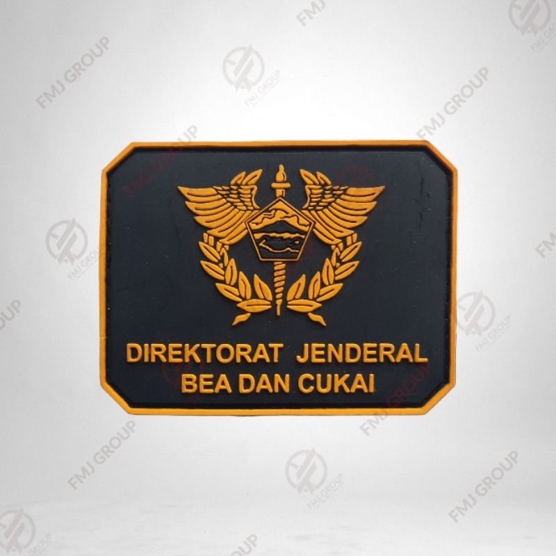 Emblem Patch Rubber Logo Bea Cukai Patch Karet Perepet