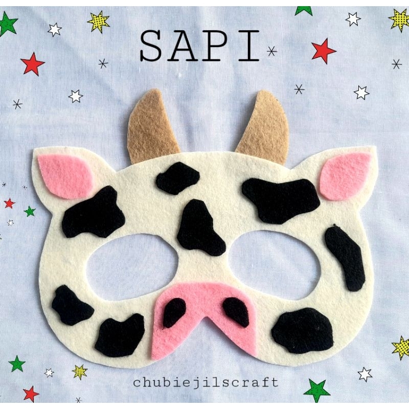 topeng sapi/topeng hewan/topeng pesta/topeng karakter/topeng flanel