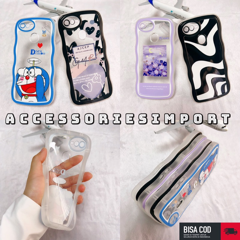 CASING WAVE OPPO A17K/ A17/ A77S/ A57 4G/ A96/ A76/ A95/ A74/ A16E/ A16K/ A16/ A54/ A15/ A15S/ A33/ A53/ A52/ A92/ SOFT CASE GELOMBANG/ WAVY + PROTECTOR CAMERA MOTIF ZEBRA/ LOVE BLACK/ DORAEMON/ FLOWER