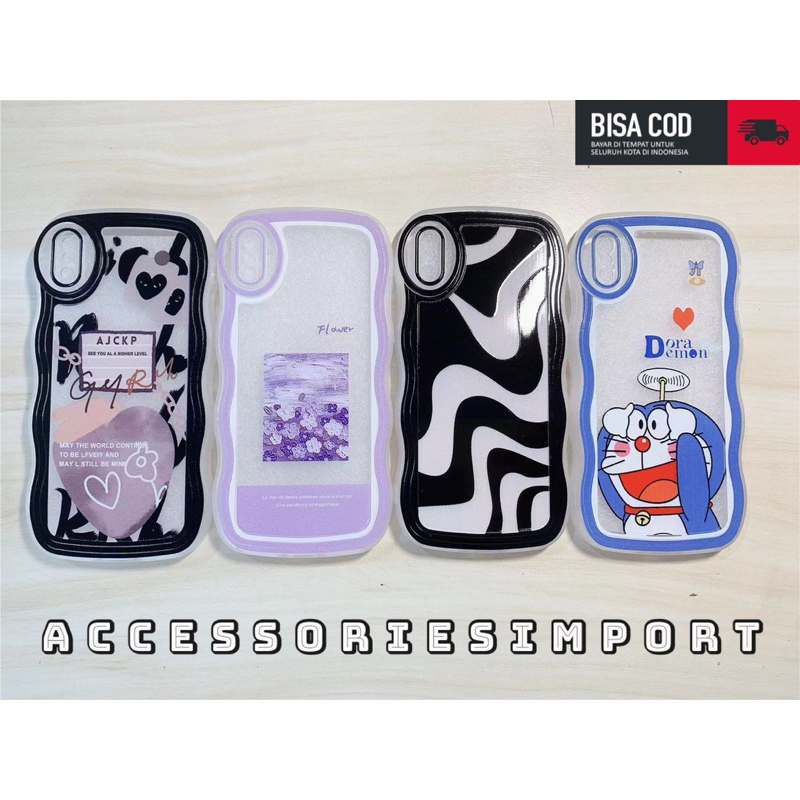 CASING WAVE SAMSUNG A12/ A22 4G/ A21S/ A10S/ A20S/ A30S/ A50S/ A10/ A20/ A30/ M12/ M22/ SOFT CASE GELOMBANG/ WAVY + PROTECTOR CAMERA MOTIF ZEBRA/ DORAEMON/ LOVE BLACK/ FLOWER