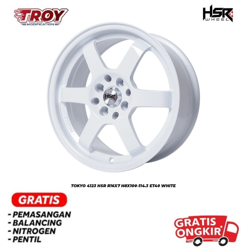 Velg Mobil HSR R16 TOKYO 4123 R16 Racing TE37 Brio,Yaris,Avanza,Mobilio,Sigra,Calya dll