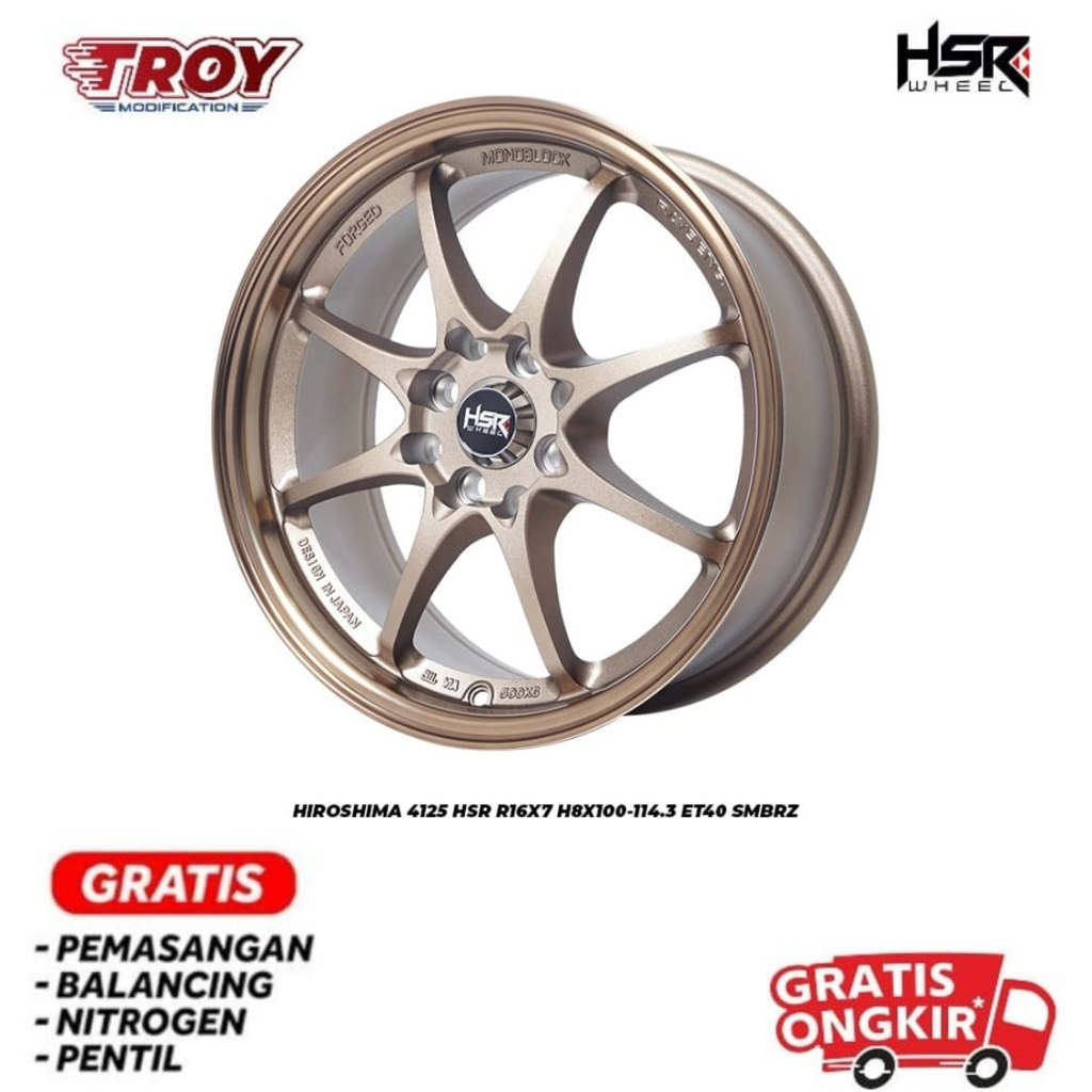 Velg HSR HIROSHIMA 4125 R16 Bronze Untuk Velg Brio,Yaris,Avanza,Jazz