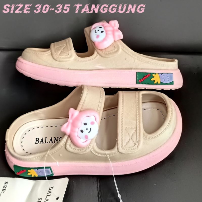 Sandal anak perempuan import sandal balance size tanggung 30-35 selop anak wanita ban2 sendal viral 029 motif trendy lucu