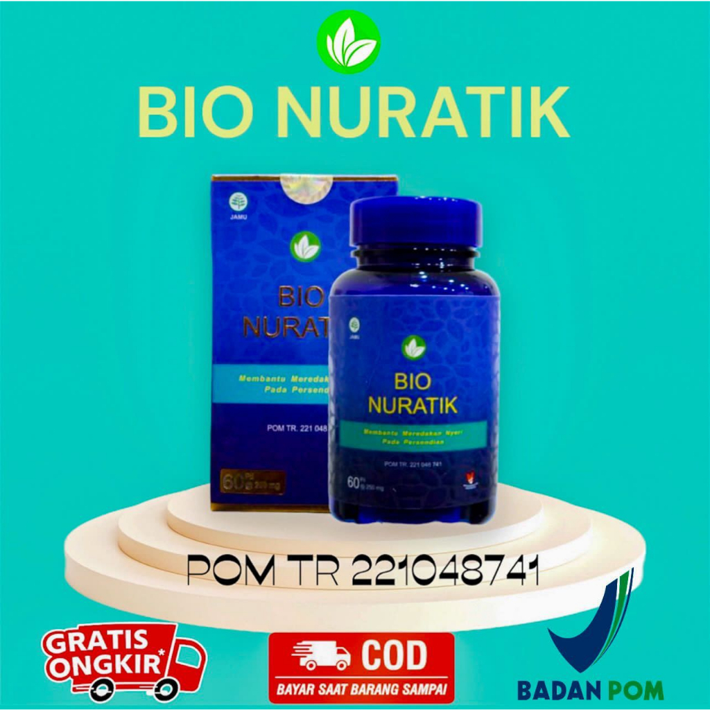 BIO NURATIK PIL OBAT HERBAL ALAMI AMPUH UNTUK MENGOBATI BERBAGAI JENIS KELUHAN PERSENDIAN SEPERTI PEGAL LINU, ASAM URAT, DAN REMATIK, NYERI SENDI, KESEMUTAN, DLL, JTV