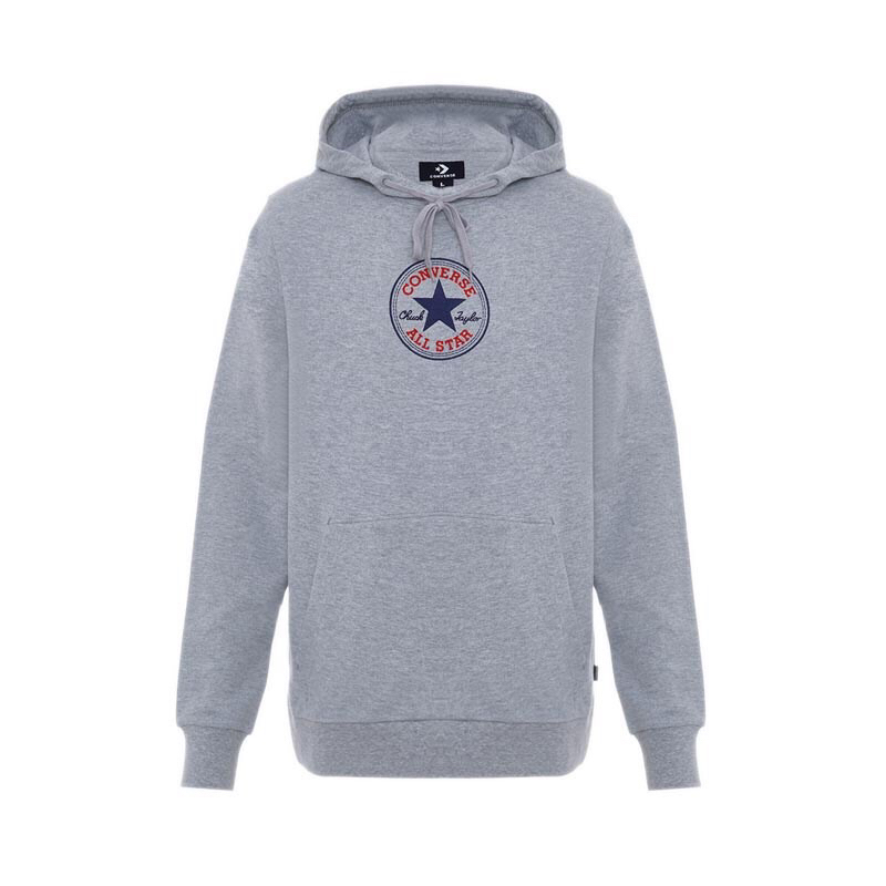 CONVERSE MEN'S STANDARD FIT CENTER FRONT CHUCK PATCH CORE EMB PO HOODIE - VGH