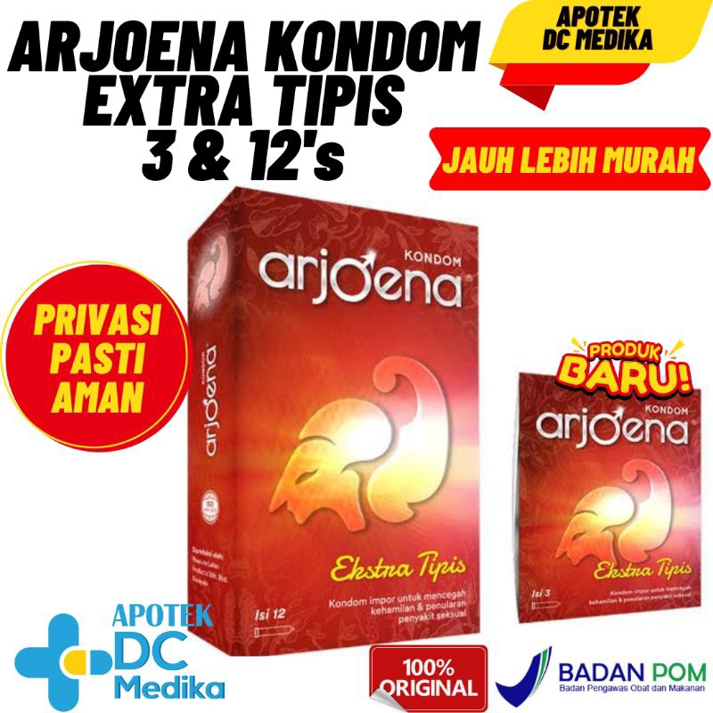 ARJOENA EXTRA TIPIS / KONDOM / 3 &amp; 12 PCS / KONTRASEPSI / PRIA / PENGAMAN