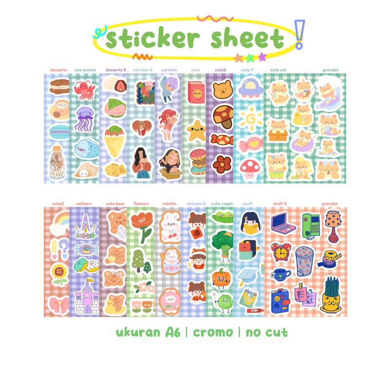

sticker sheet journal bujo diary aestetic cute planner deco