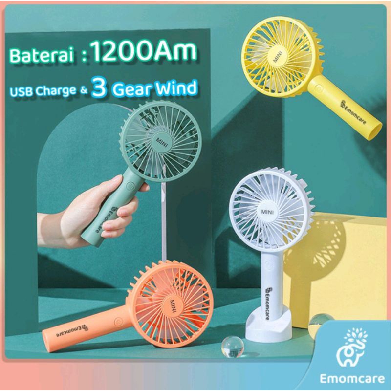 INONE Kipas Mini Angin Portable USB Fan 3-Speed Adjustable Handheld for Travel Office