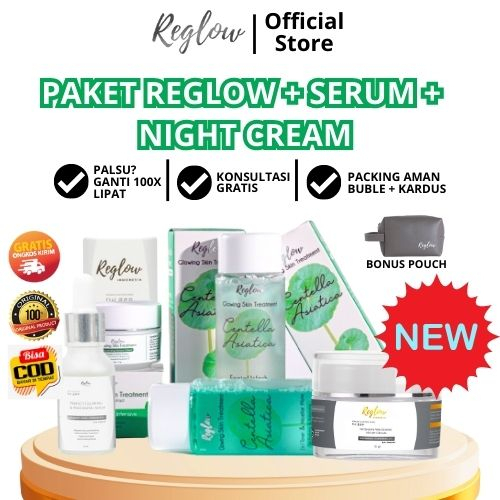 Skincare Reglow Doctor Shindy Putri 1 Paket Ori Lengkap + Serum Komplit Flek Hitam Acne Official Sto