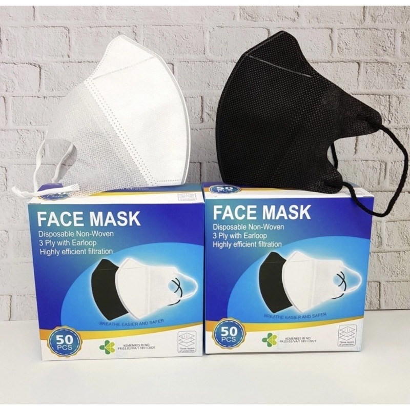 Masker Duckbil garis  premium 3ply 1 box isi 50 pcs/bisa ecer juga.