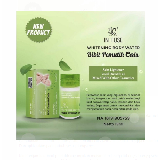 BSS - BIBIT CAIR INFUS SYB BPOM / BIBIT PEMUTIH CAIR SYB