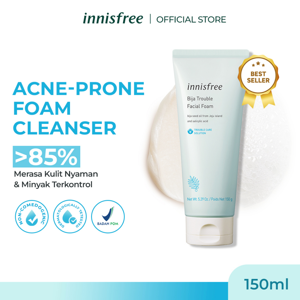 Innisfree Bija Trouble Cleansing Foam 150g / Acne Care Facial Foam