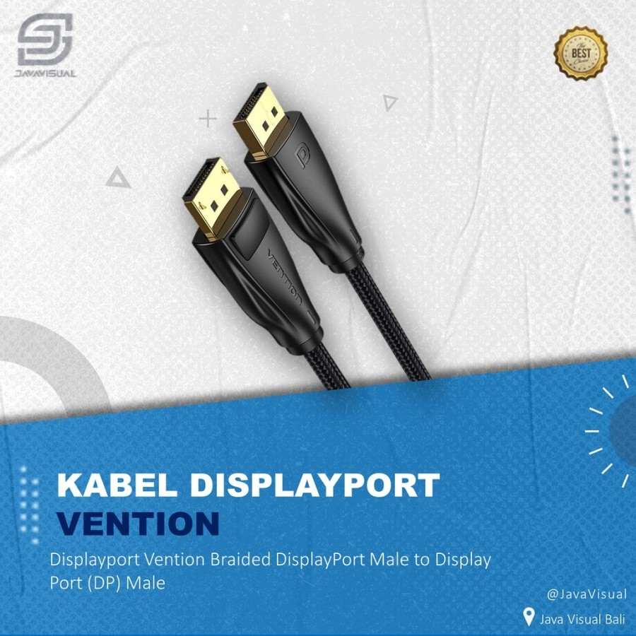 [JaVis] Displayport Vention 2M Braided DisplayPort Male to Display Port (DP)