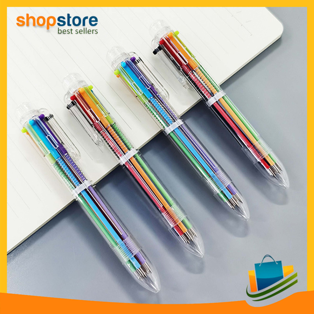 

Pulpen Ballpont Pen Six-in-One Color Pulpen 6 Warna Transparan Import COD 237