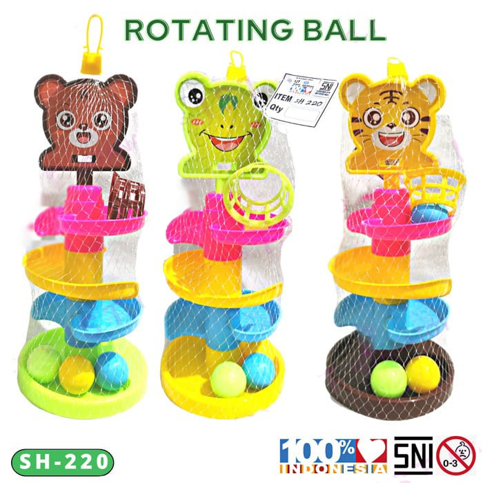 [SH220/7] Mainan Edukasi Anak Bayi Rotating Rolling Ball - Seluncuran Bola Rail