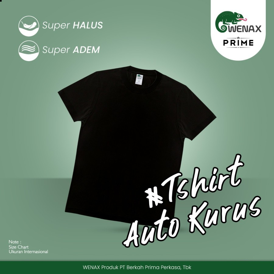 XL - tshirt hitam WENAX PRIME Baju Kaos Polos Kasual Hitam Auto Kurus