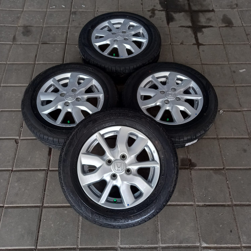 VELG MOBIL BEKAS MOBIL COPOTAN NEW BRIO SATYA RING 14 + BAN DNLOP 175 65 R14 KARIMN AGYA