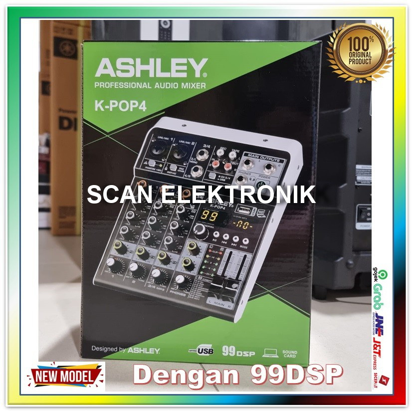 Ashley Mixer KPop 4 Original - 4 Channel Bluetooth USB Ashley KPop4 ORI