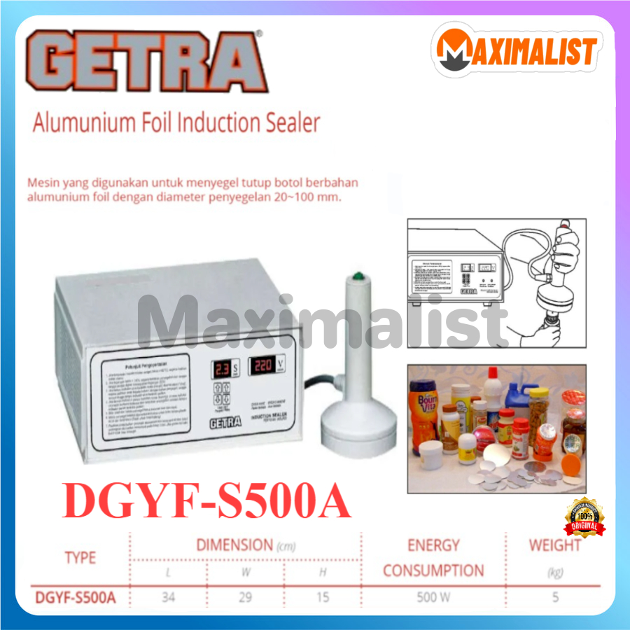 GETRA Manual Induction Sealer DGYF-S500A Mesin Induksi Sealer Alumunium / DGYF-500A Induction Sealer