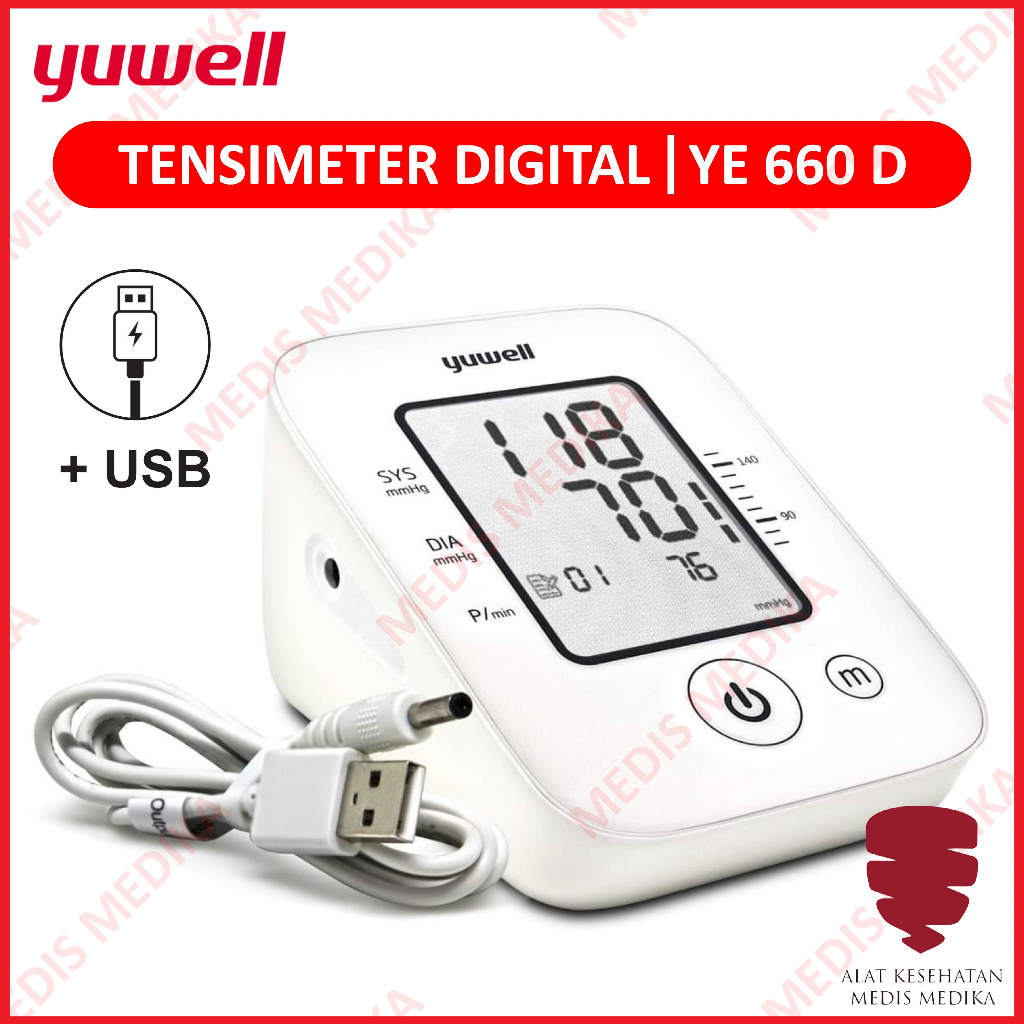 Tensimeter Digital Yuwell YE660D Alat Tes Cek Ukur Cek Tekanan Darah Tensi Meter YE 660 D