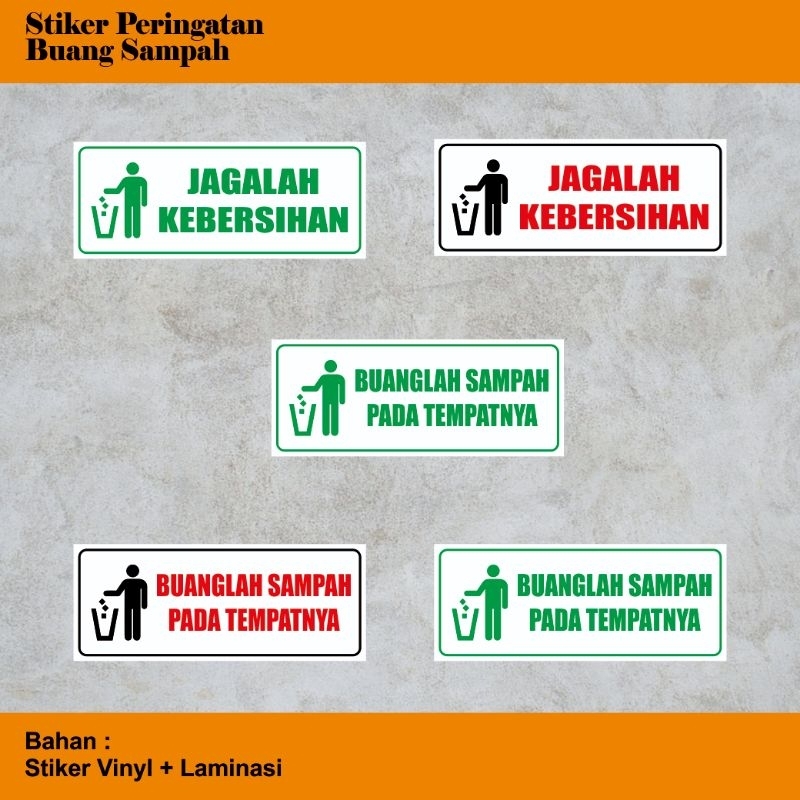 

Stiker Peringatan | Sticker Penunjuk | DILARANG BUANG SAMPAH - JAGA KEBERSIHAN