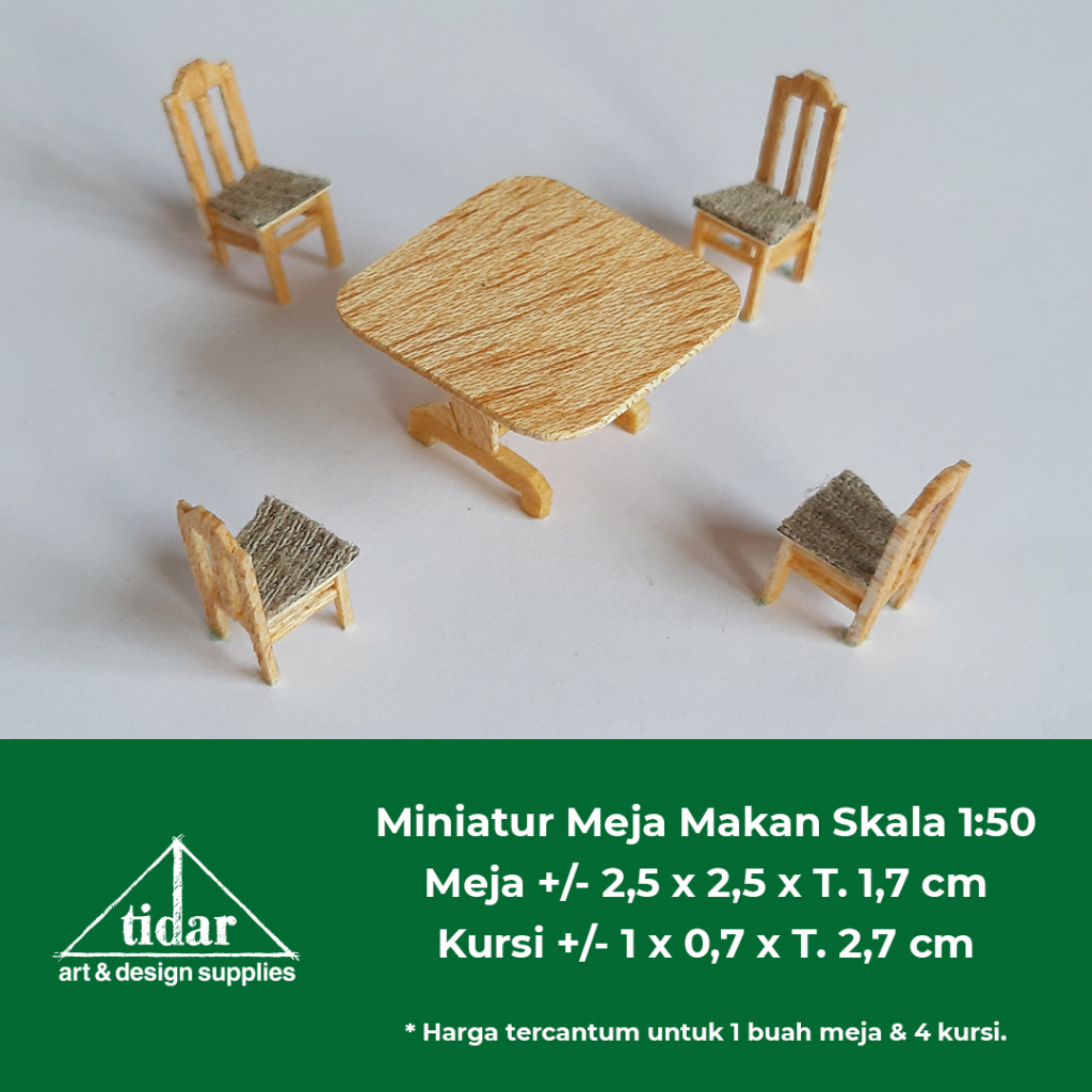 

[MR] MH - Miniatur Maket Meja Makan Kayu Skala 1:50