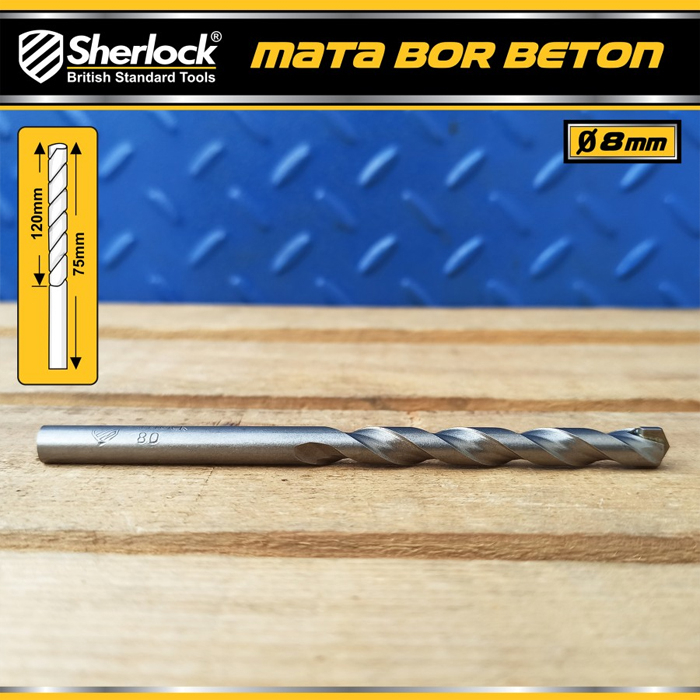 Mata Bor Beton TCT 8 mm / Sherlock (Mata terbuat dari Tungsten Carbide Tips)