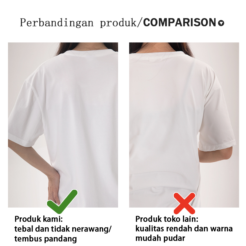 Print T-shirt Kaos Lengan Pendek Design Sense H English Baju Wanita Oversize Korean Style