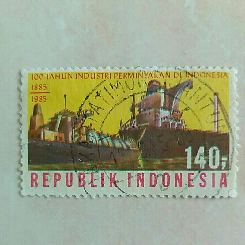 

(AD) Perangko Indonesia 1985 100 Tahun Industri Perminyakan 140 rupiah Used