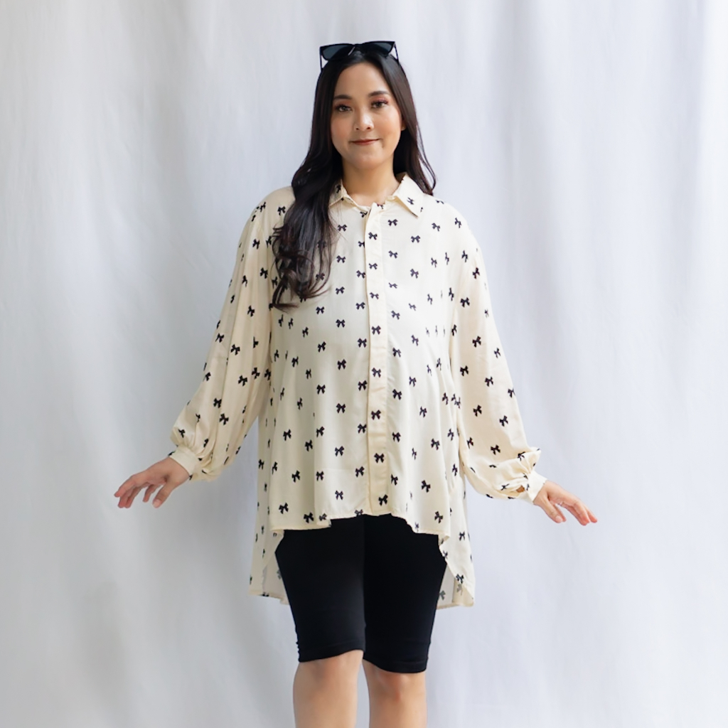 Bajuboo Ayumi - Kemeja Batwing Oversize Bumil &amp; Busui Friendly Rayon Lengan Panjang